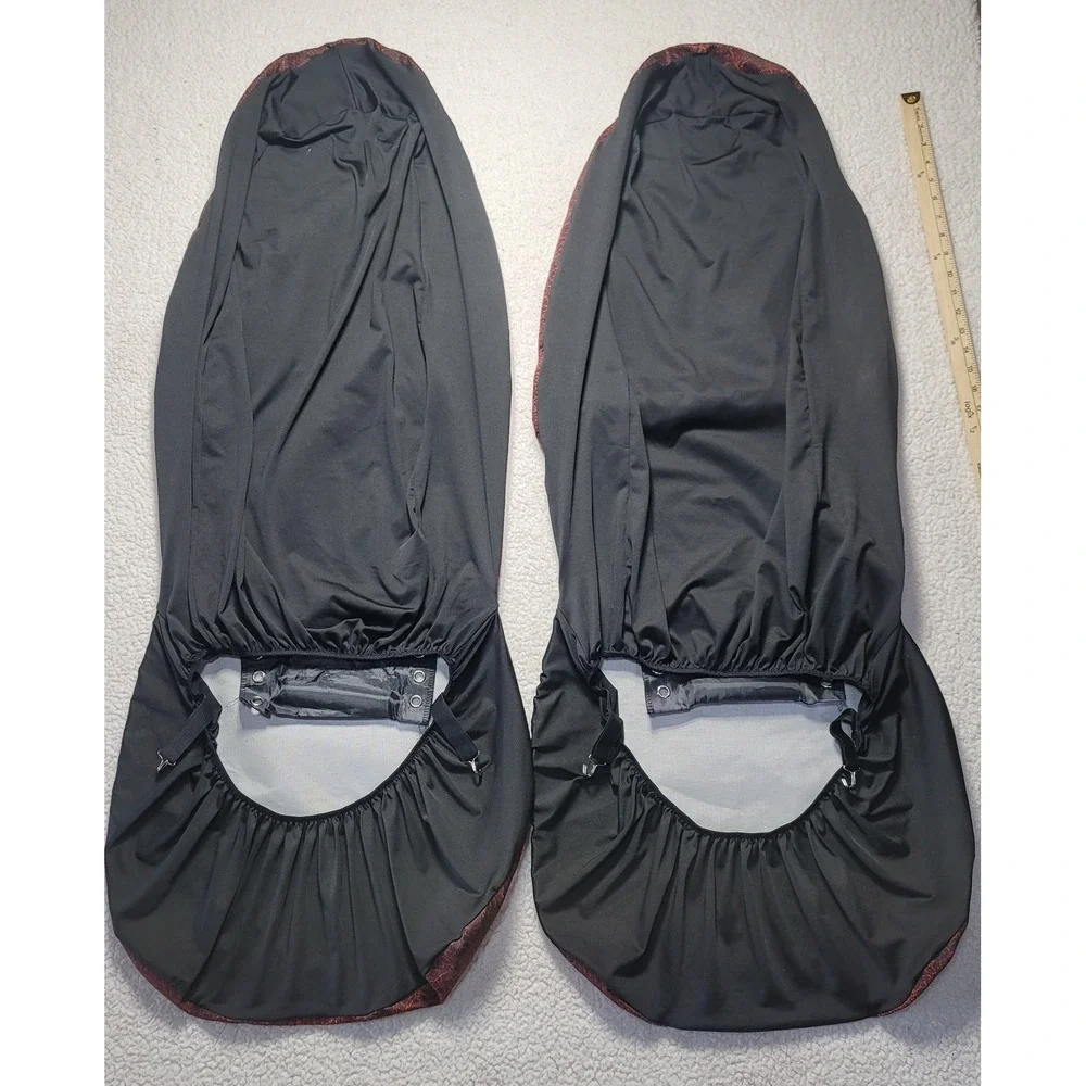 US Navy Veteran Car Seat Covers Pair Faux Leather Print Patriotic Eagle Anchor